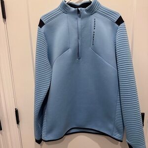 Under Armour Men's Light Blue Performance Top 1/4 zipper. Large